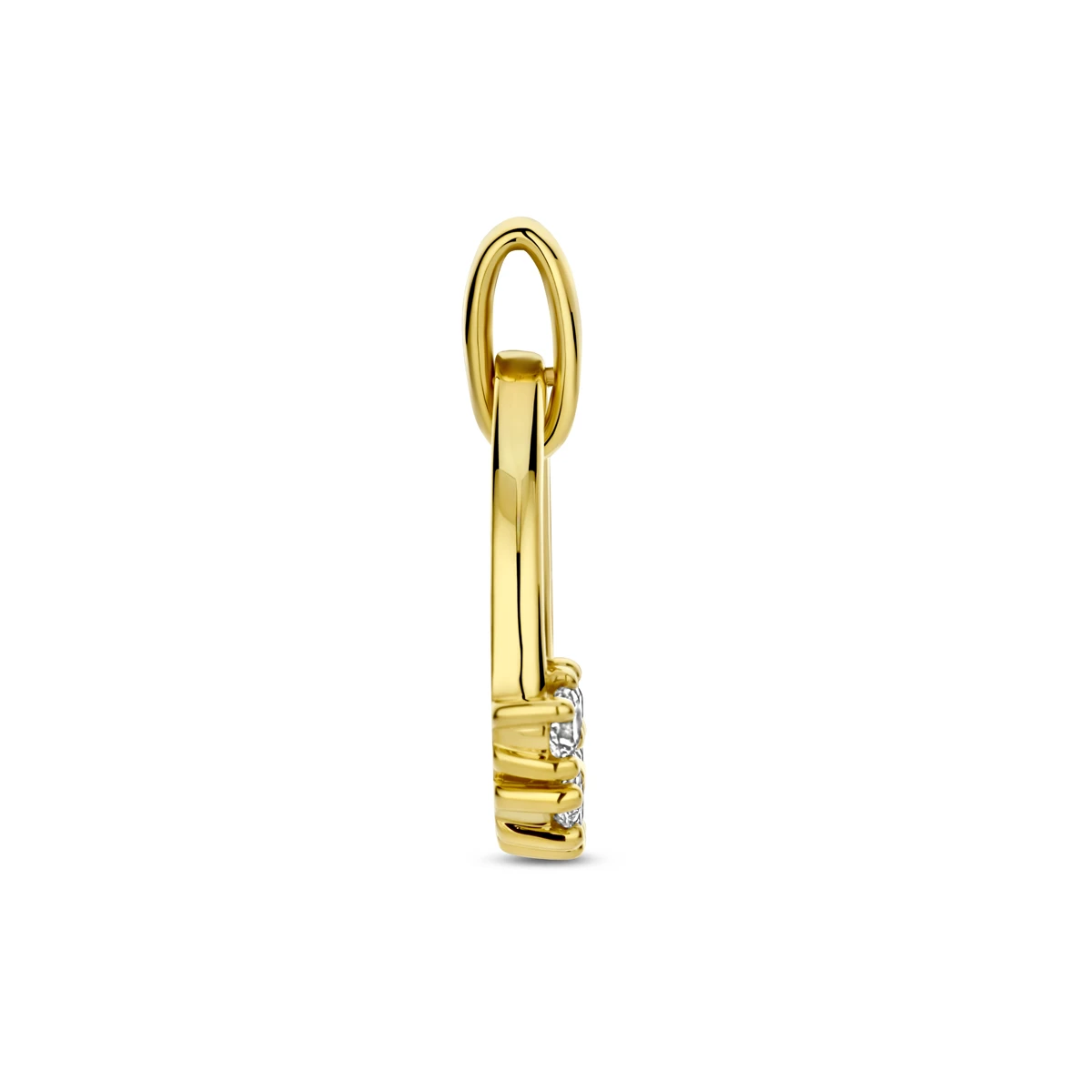 hanger lab grown diamant 0.32ct f vs 21 mm 14K geelgoud