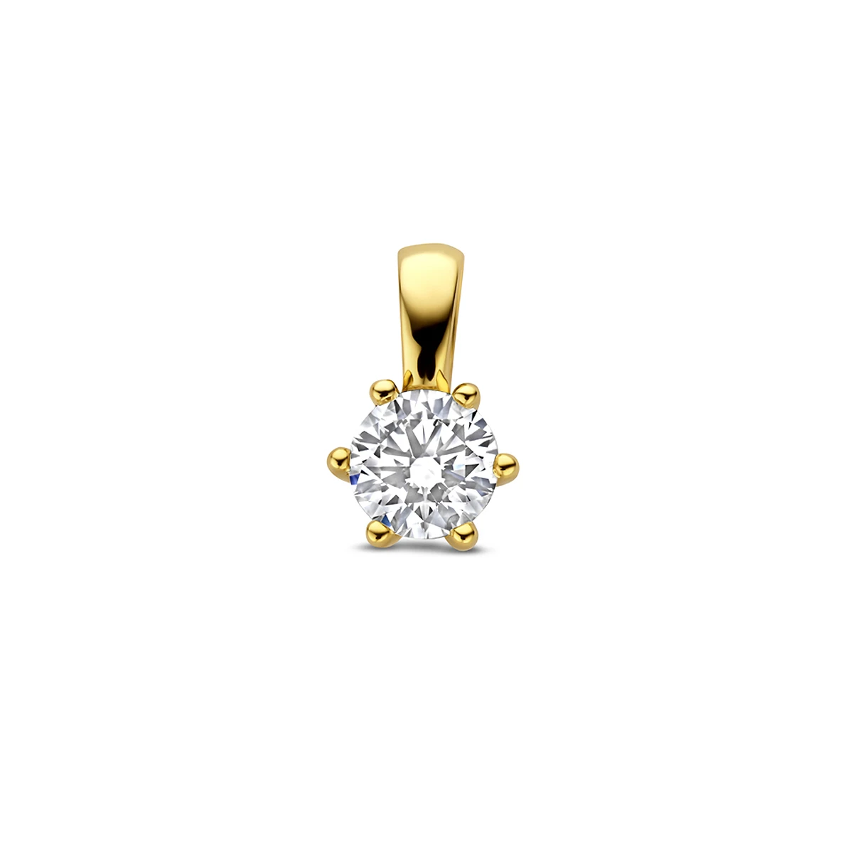 hanger lab grown diamant 0.50ct f vs 11,5 mm 14K geelgoud