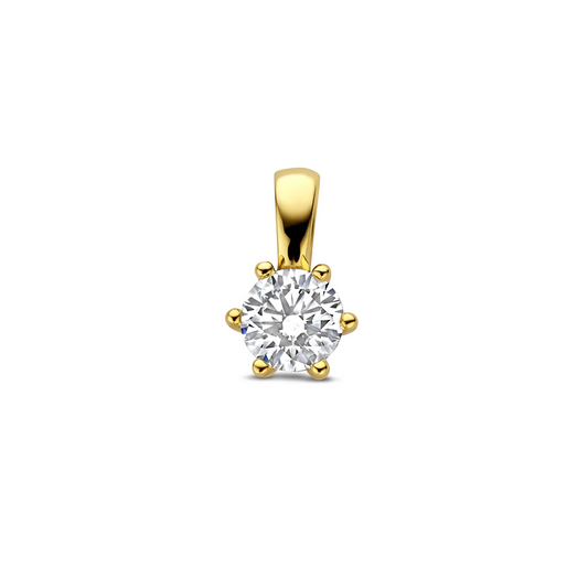 hanger lab grown diamant 0.50ct f vs 11,5 mm 14K geelgoud