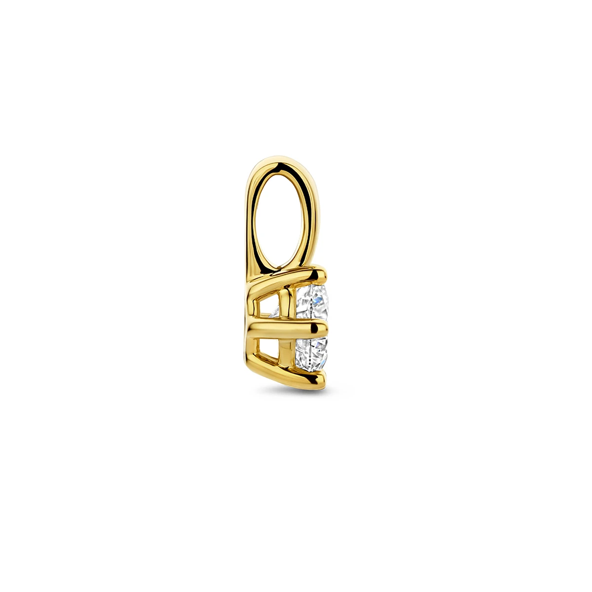 hanger lab grown diamant 0.50ct f vs 11,5 mm 14K geelgoud