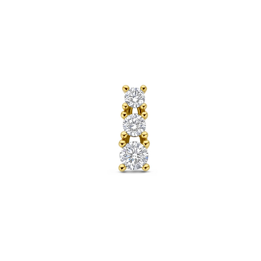 hanger lab grown diamant 0.50ct f vs 12.5 mm 14K geelgoud