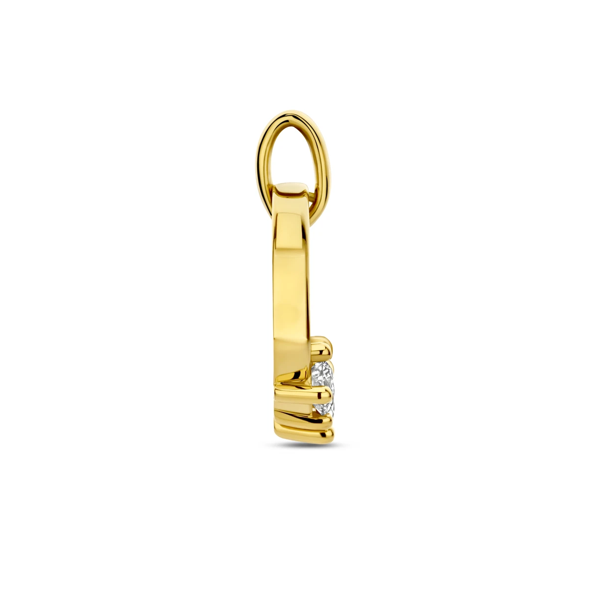 hanger lab grown diamant 0.50ct f vs 19 mm 14K geelgoud