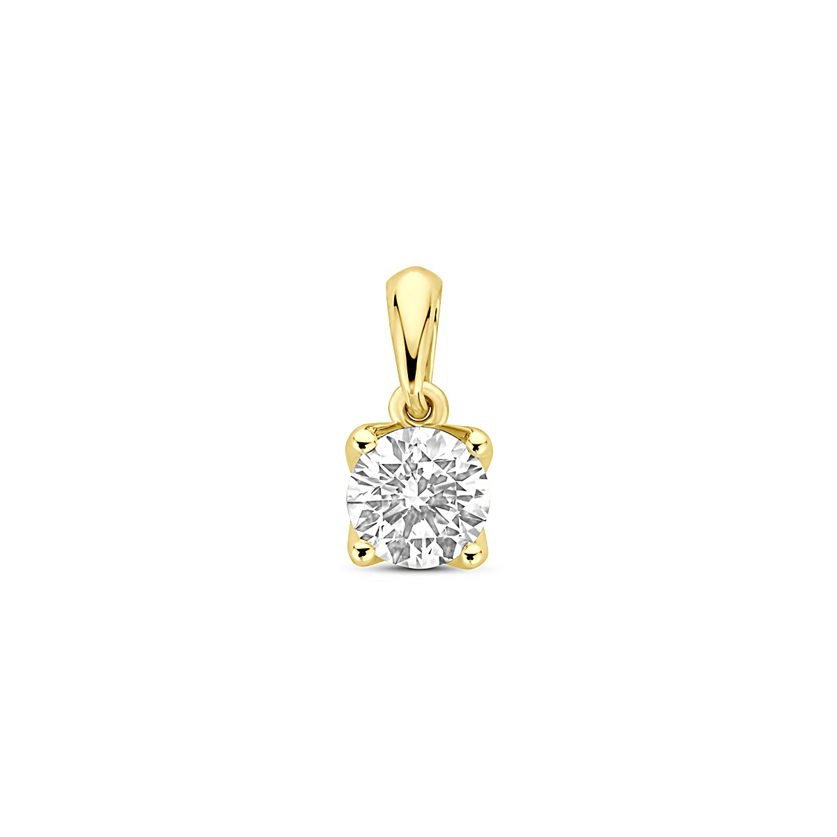 hanger lab grown diamant 0.50ct h si 10 mm 14K geelgoud
