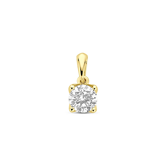 hanger lab grown diamant 0.50ct h si 10 mm 14K geelgoud