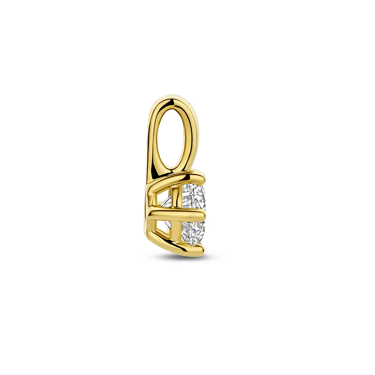 hanger lab grown diamant 0.75ct f vs 12,5 mm 14K geelgoud