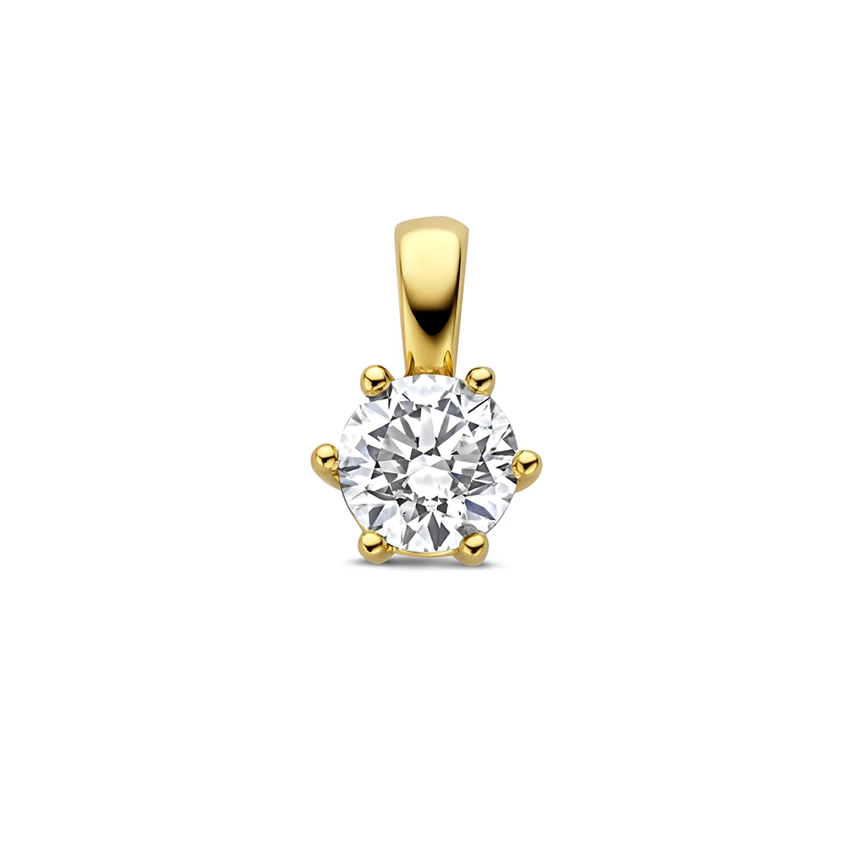 hanger lab grown diamant 1.00ct f vs 13 mm 14K geelgoud