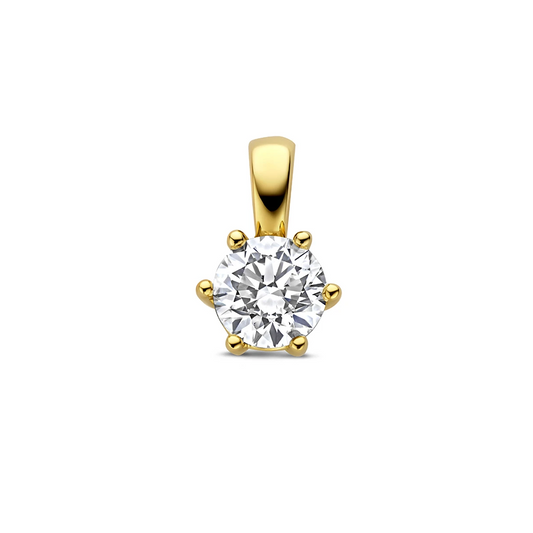 hanger lab grown diamant 1.00ct f vs 13 mm 14K geelgoud