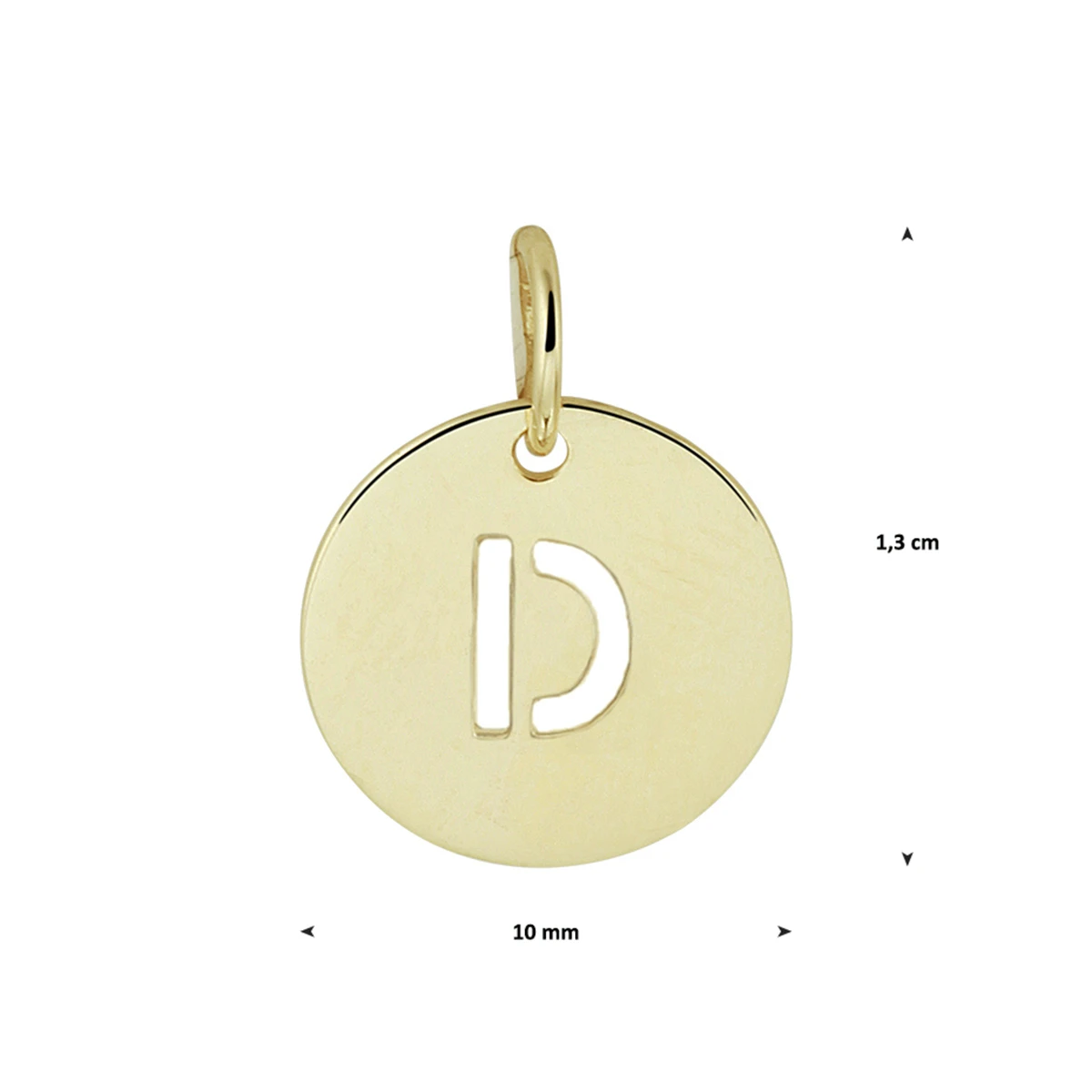 hanger letter 13 mm 14K geelgoud