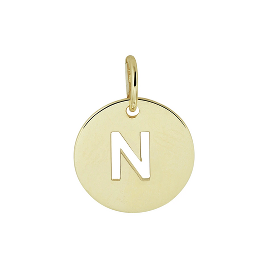 hanger letter 13 mm 14K geelgoud