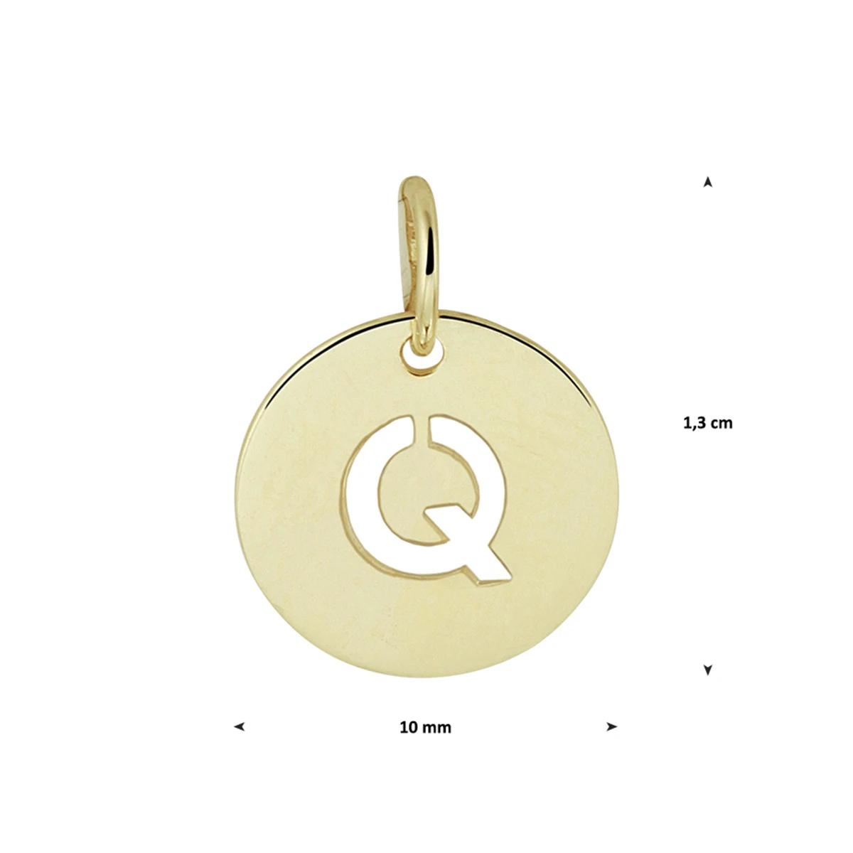 hanger letter 13 mm 14K geelgoud