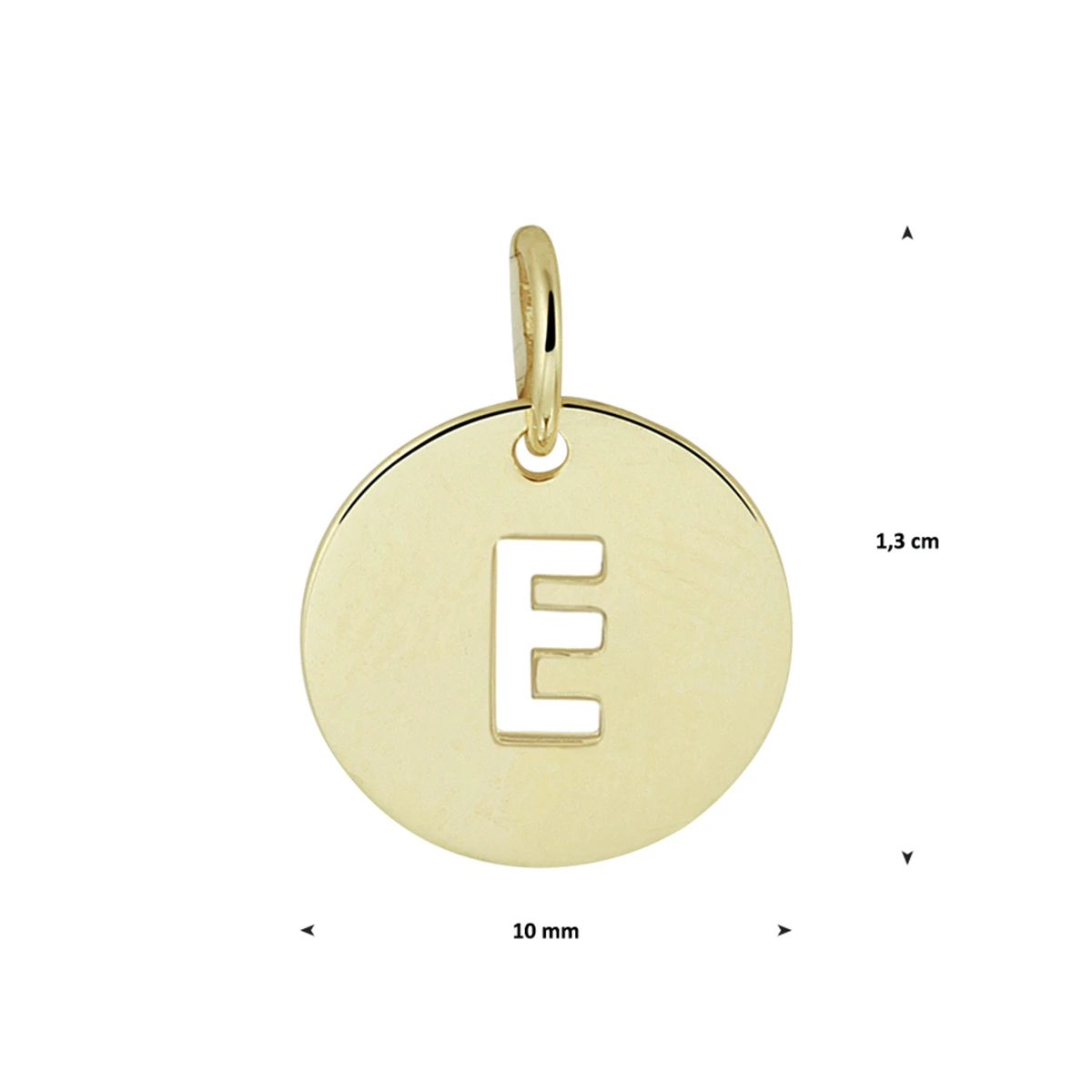 hanger letter 13 mm 14K geelgoud