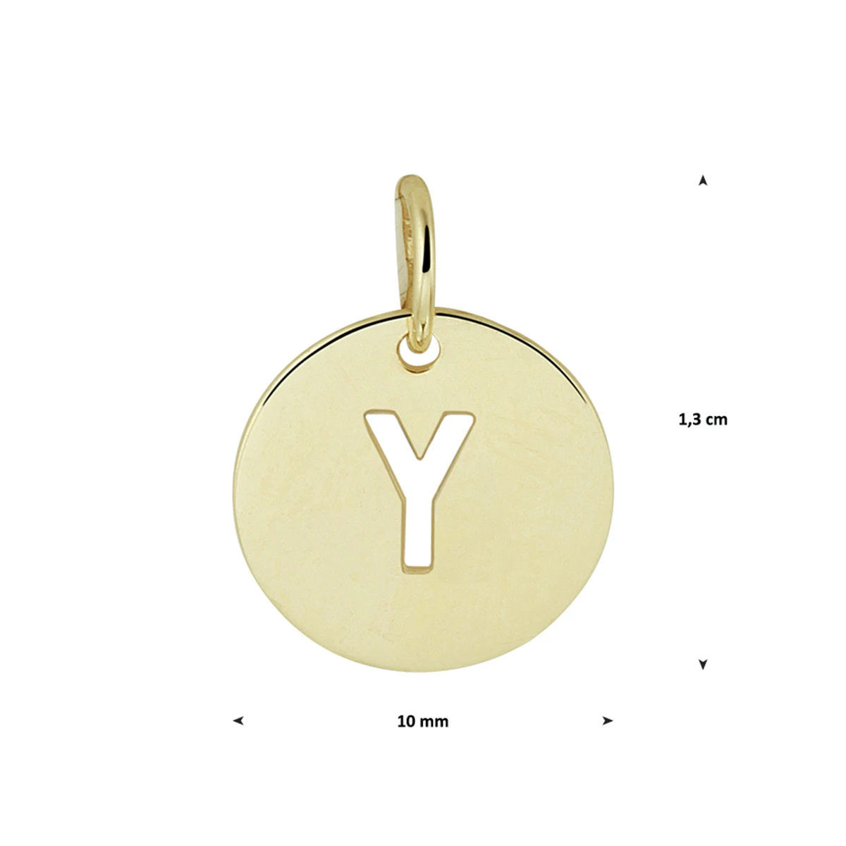 hanger letter 13 mm 14K geelgoud