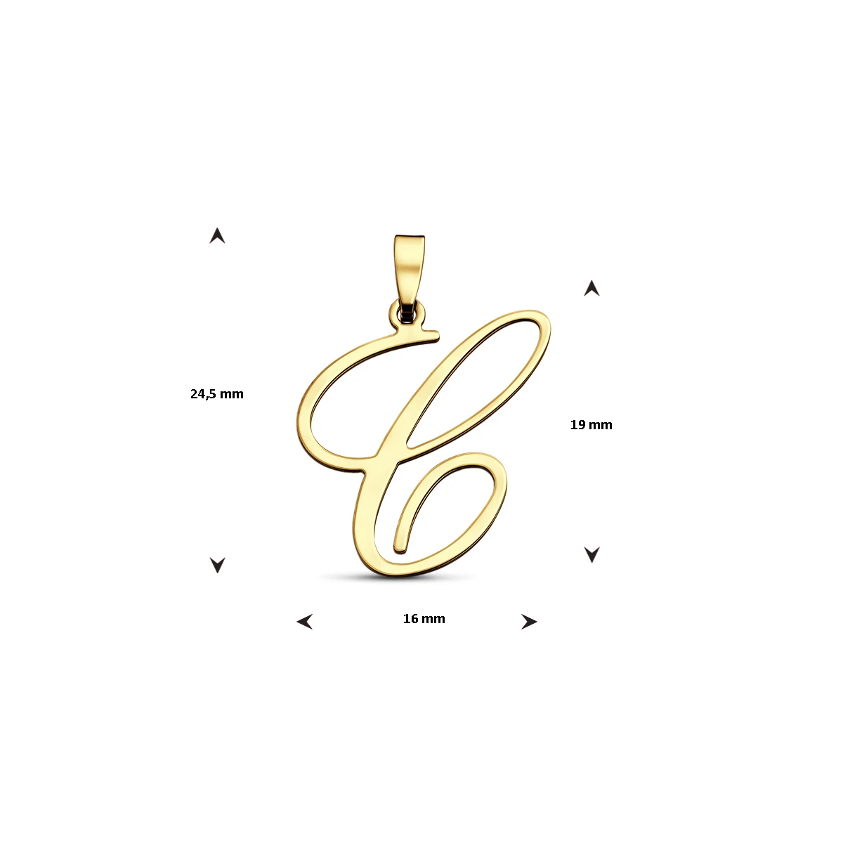 hanger letter 14K geelgoud