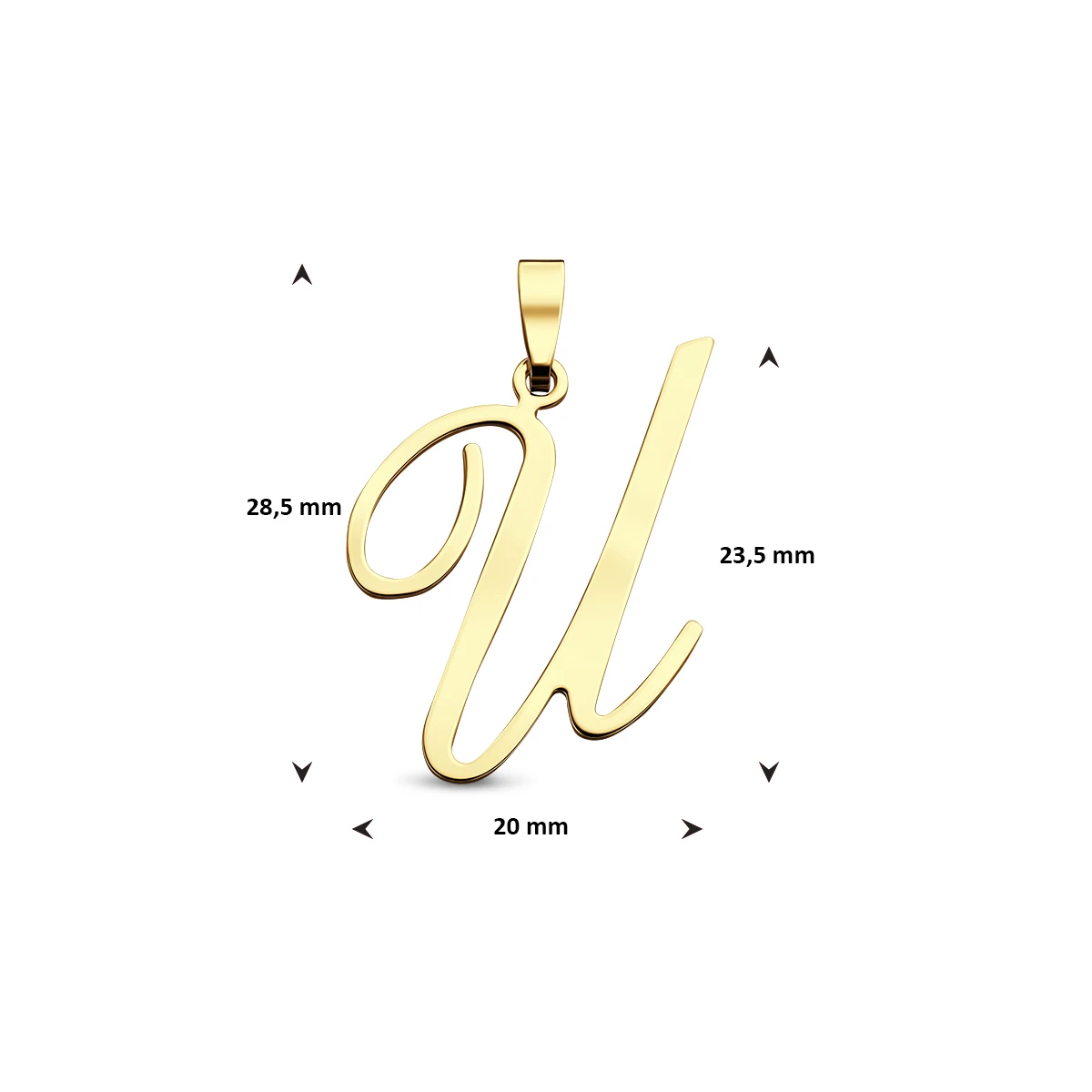 hanger letter 14K geelgoud