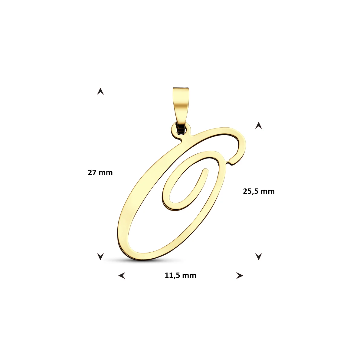 hanger letter 14K geelgoud