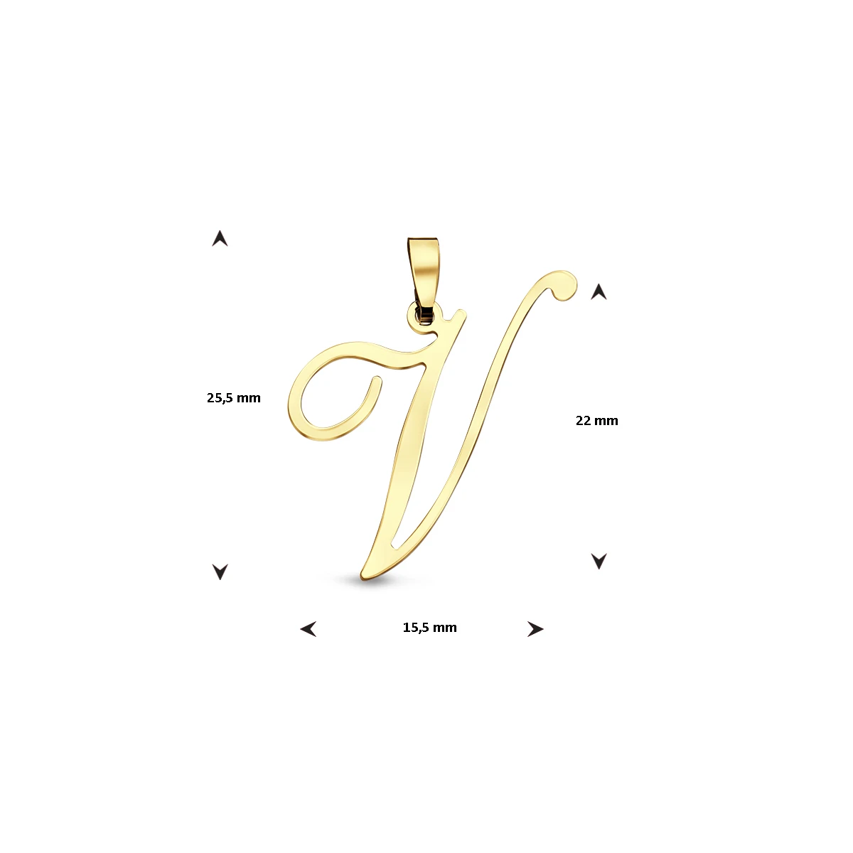 hanger letter 14K geelgoud