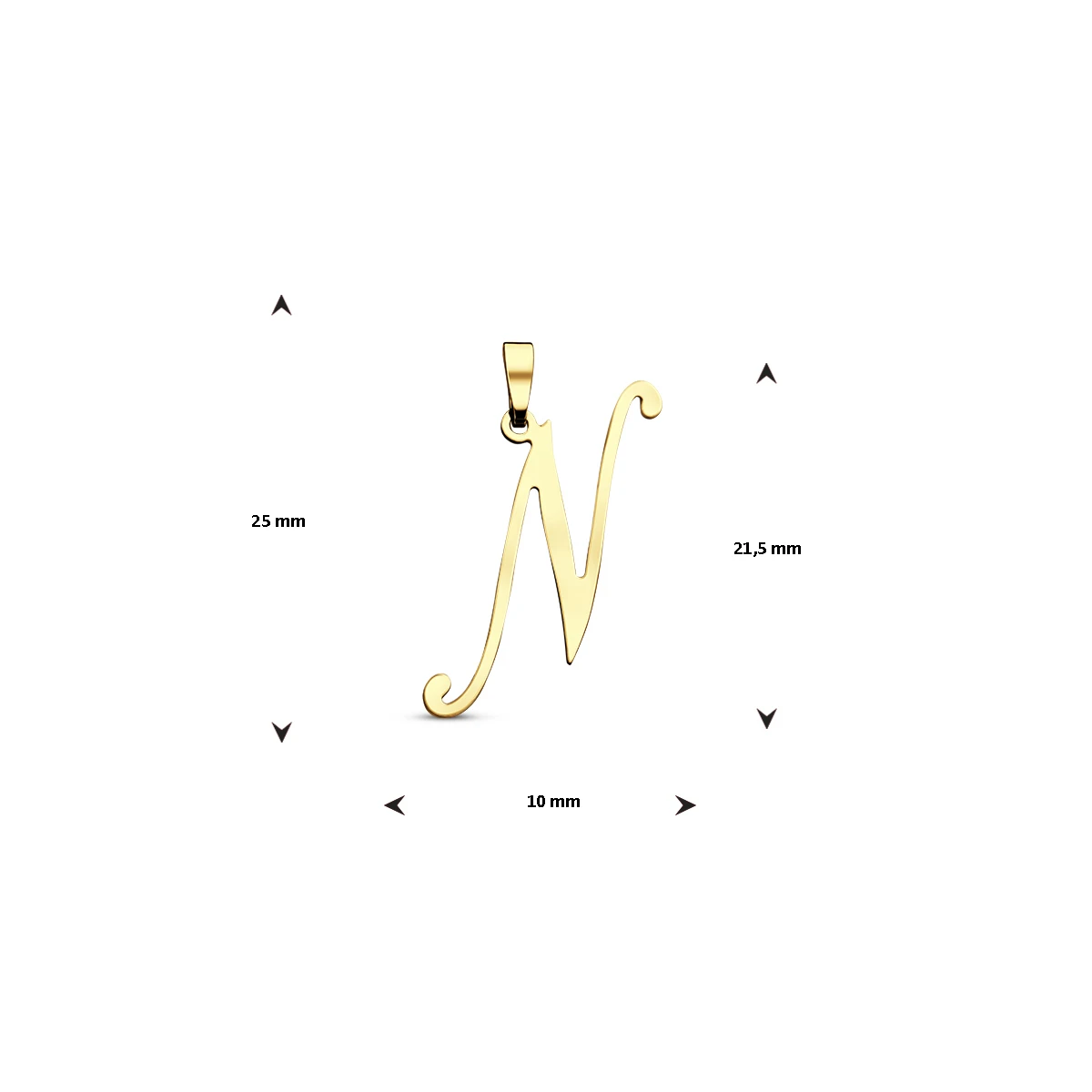 hanger letter 14K geelgoud
