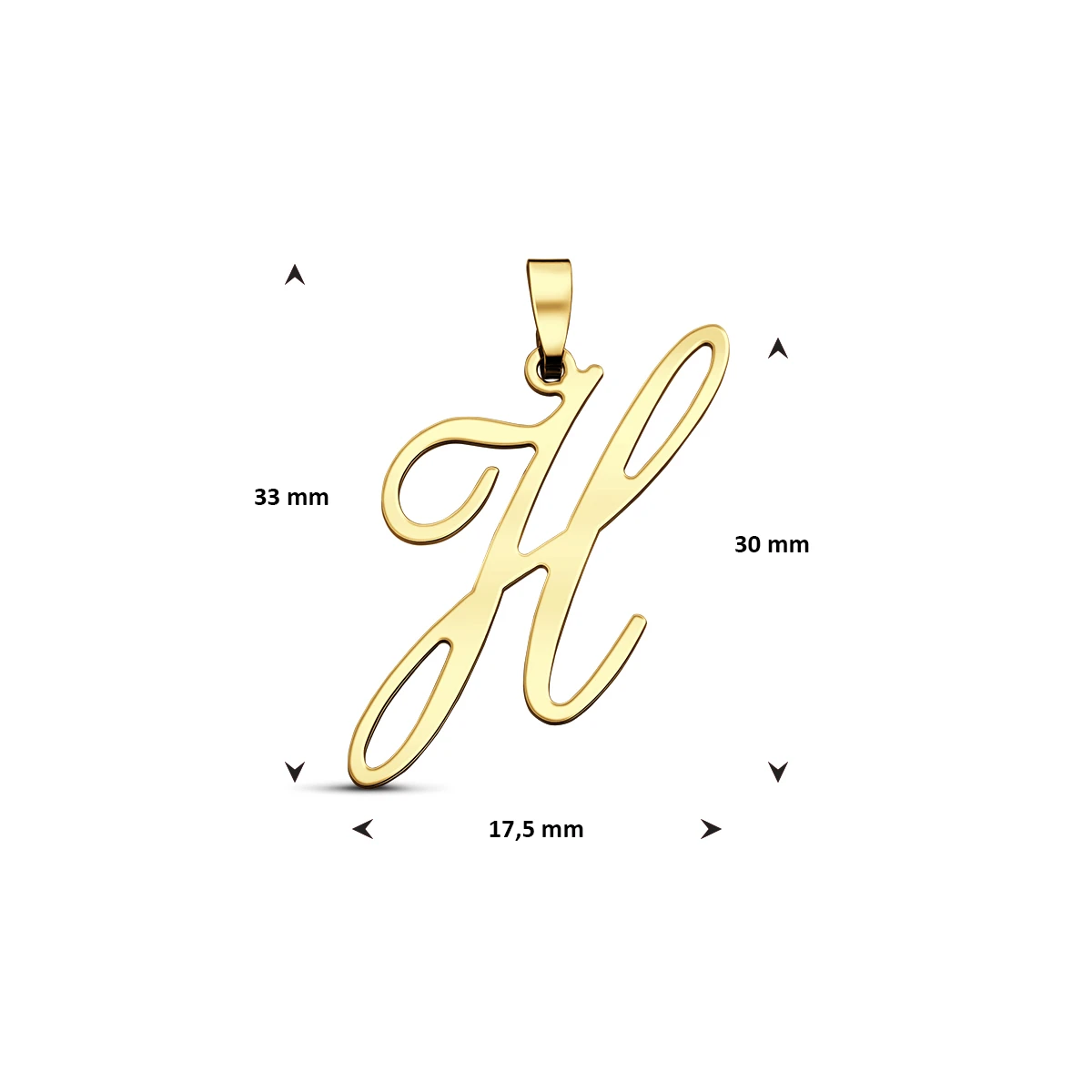 hanger letter 14K geelgoud