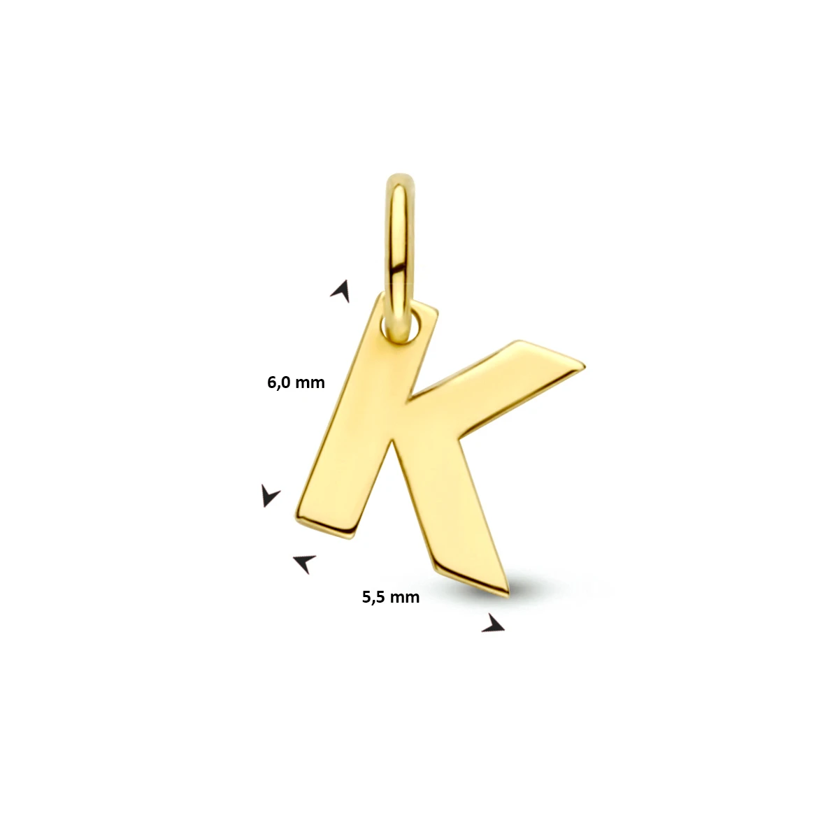 hanger letter 14K geelgoud