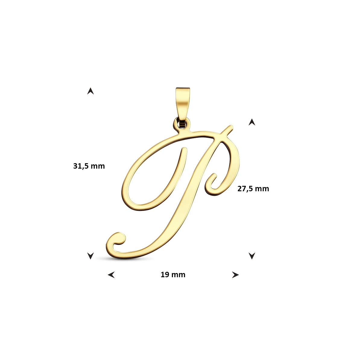 hanger letter 14K geelgoud