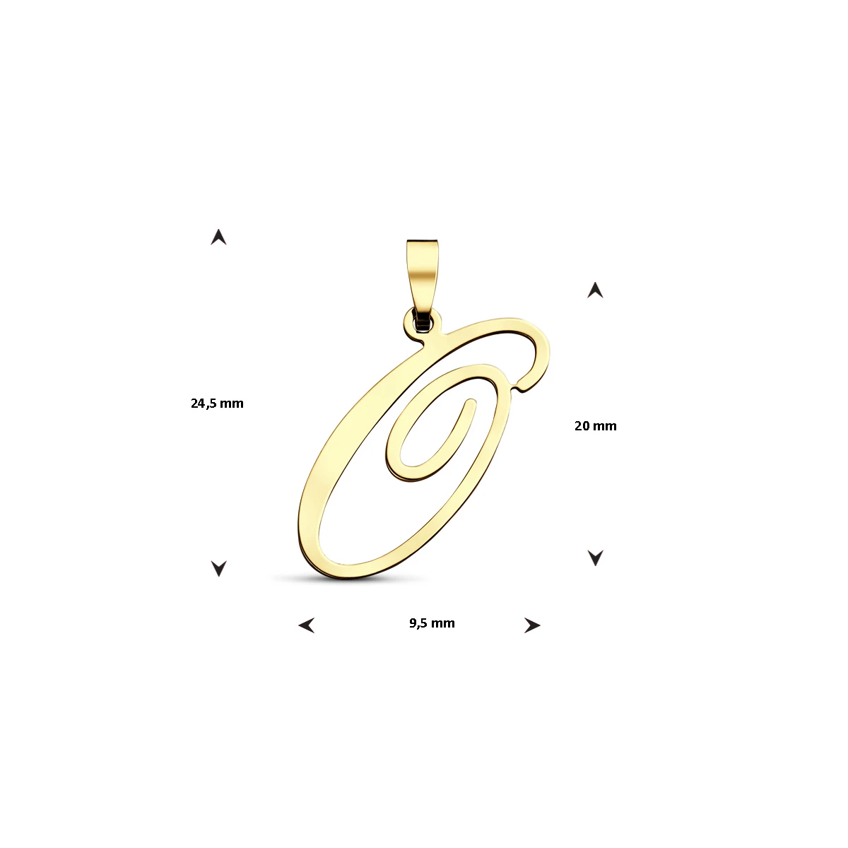 hanger letter 14K geelgoud