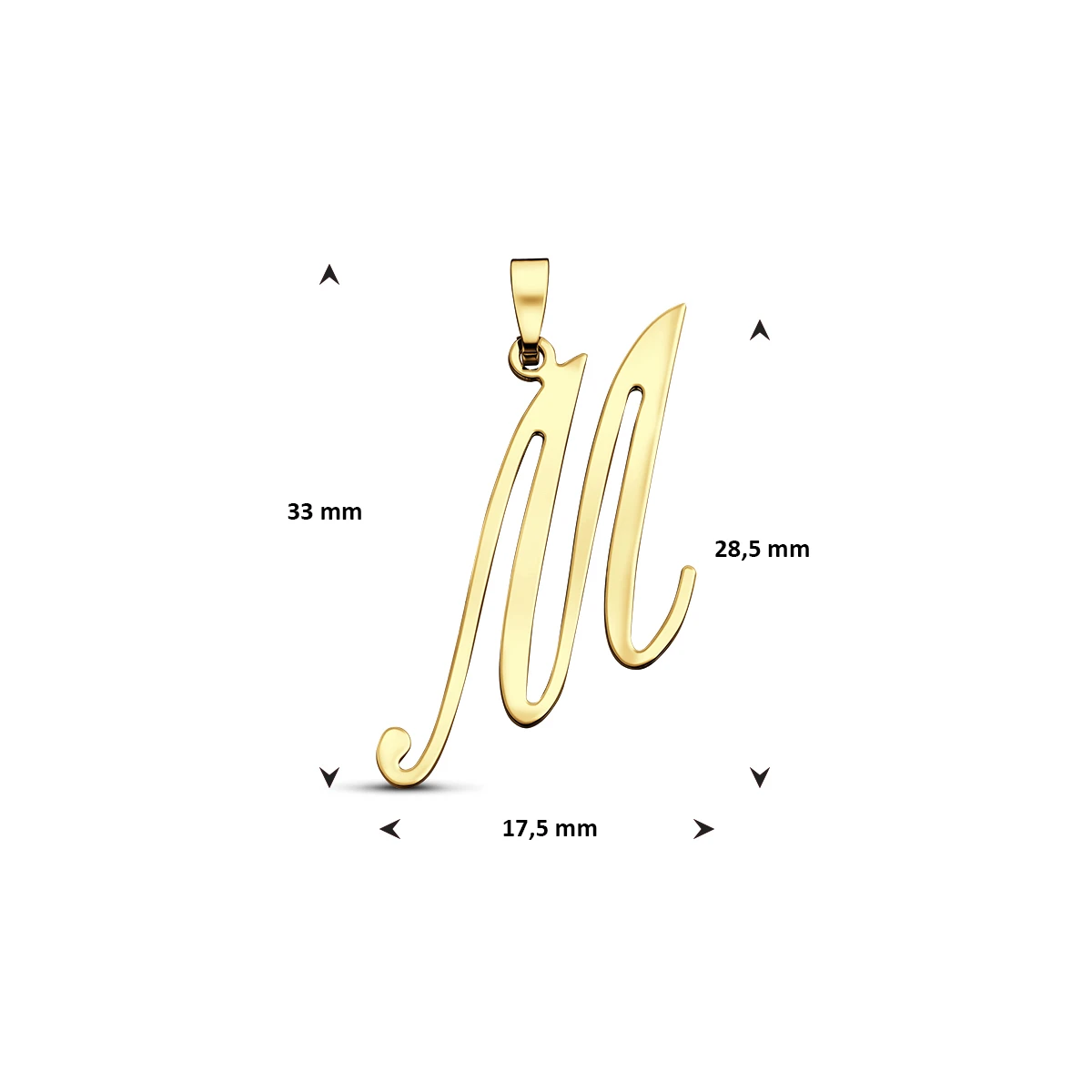hanger letter 14K geelgoud
