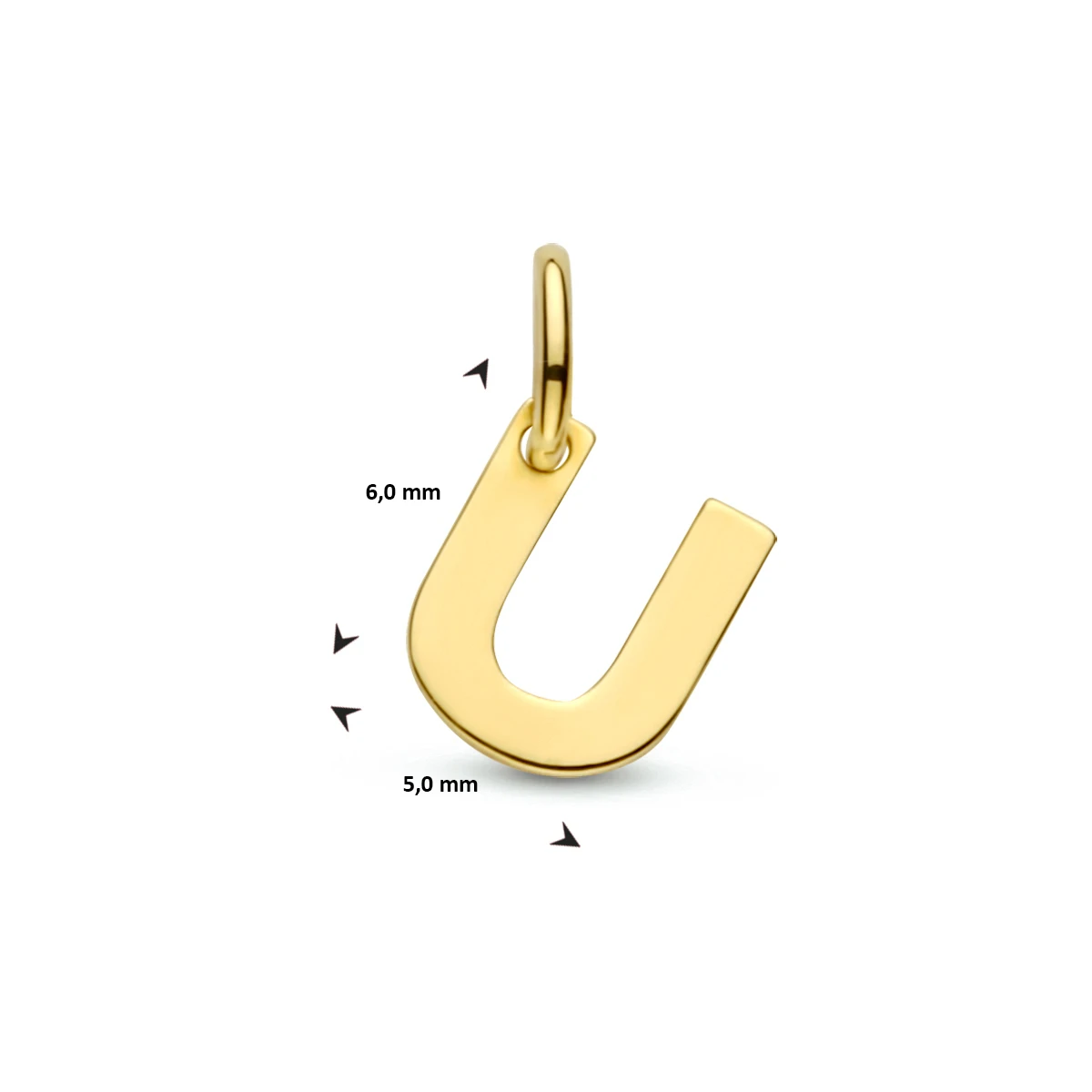 hanger letter 14K geelgoud