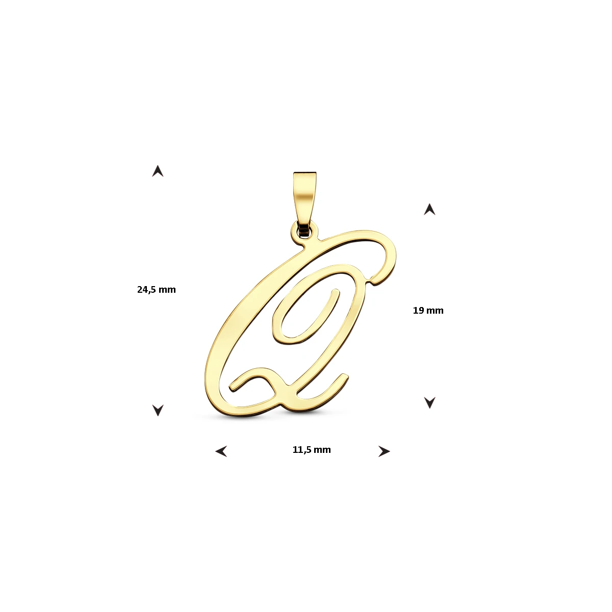 hanger letter 14K geelgoud