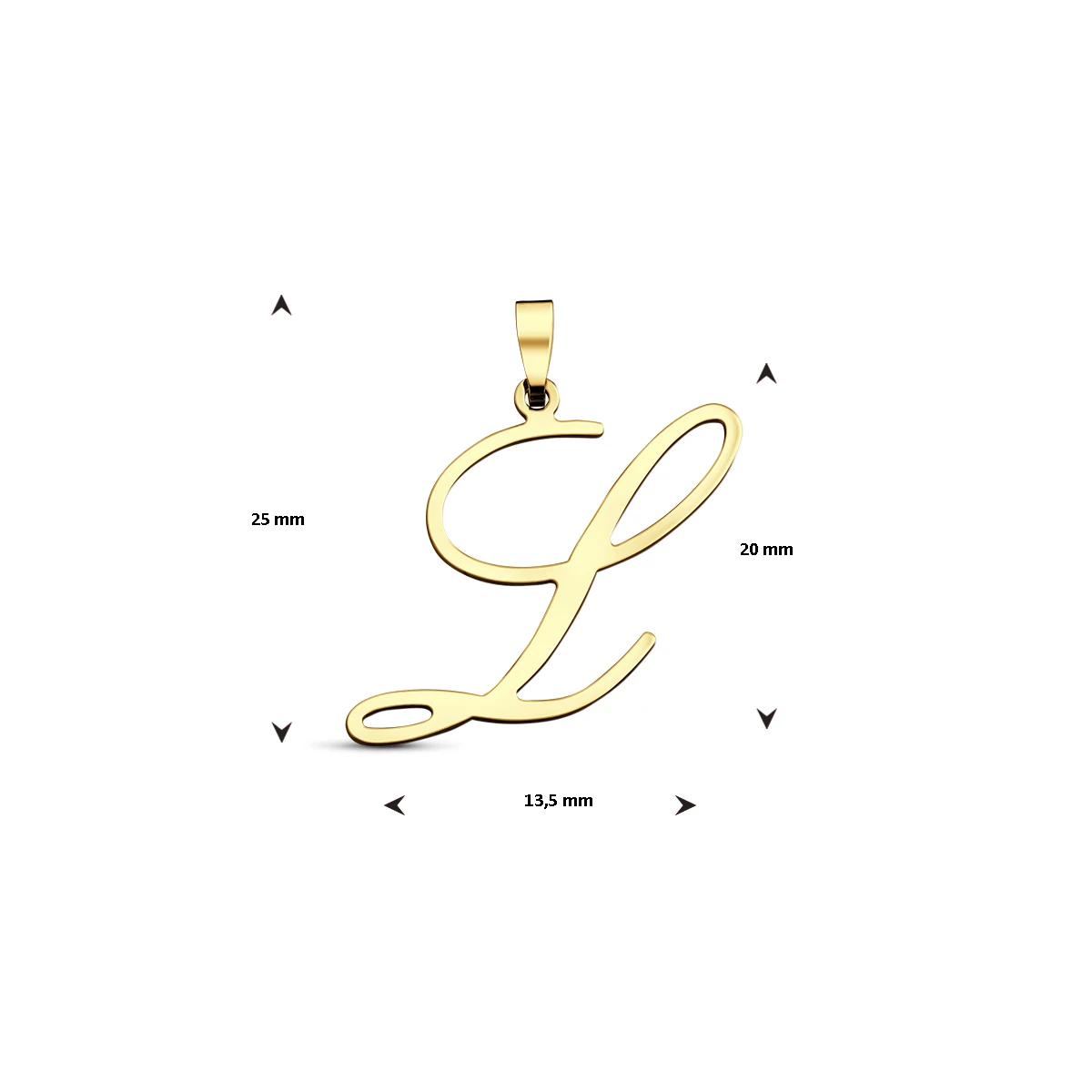 hanger letter 14K geelgoud
