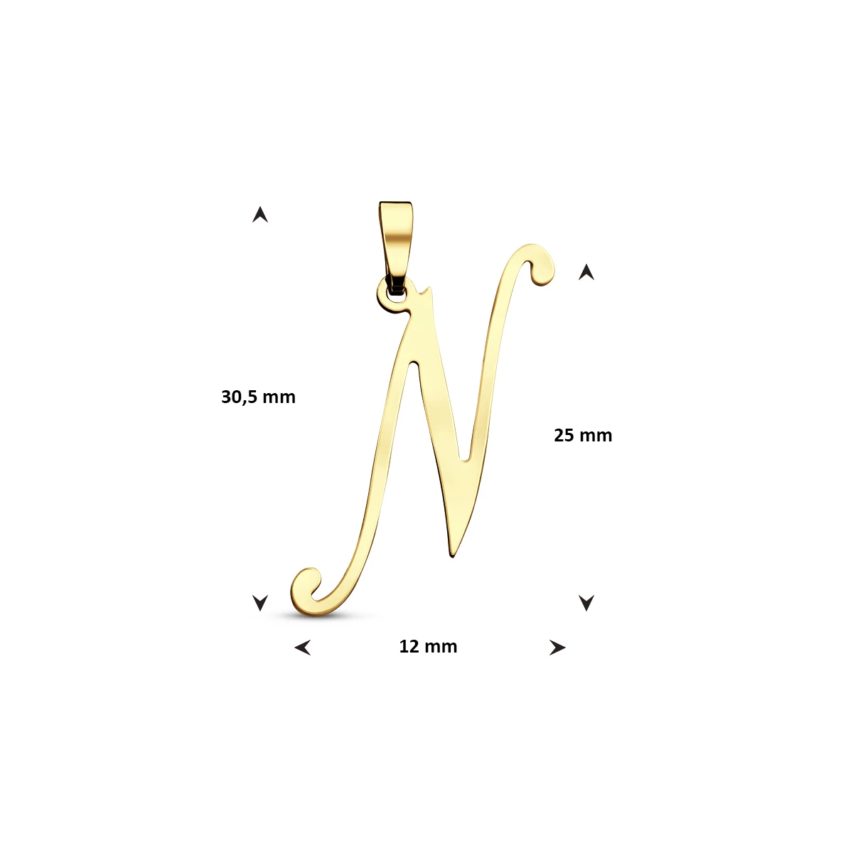 hanger letter 14K geelgoud