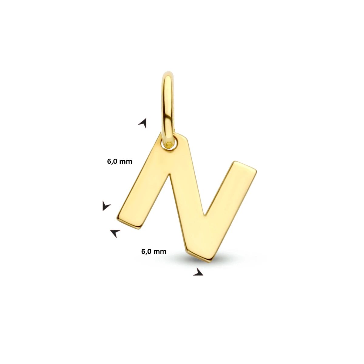 hanger letter 14K geelgoud