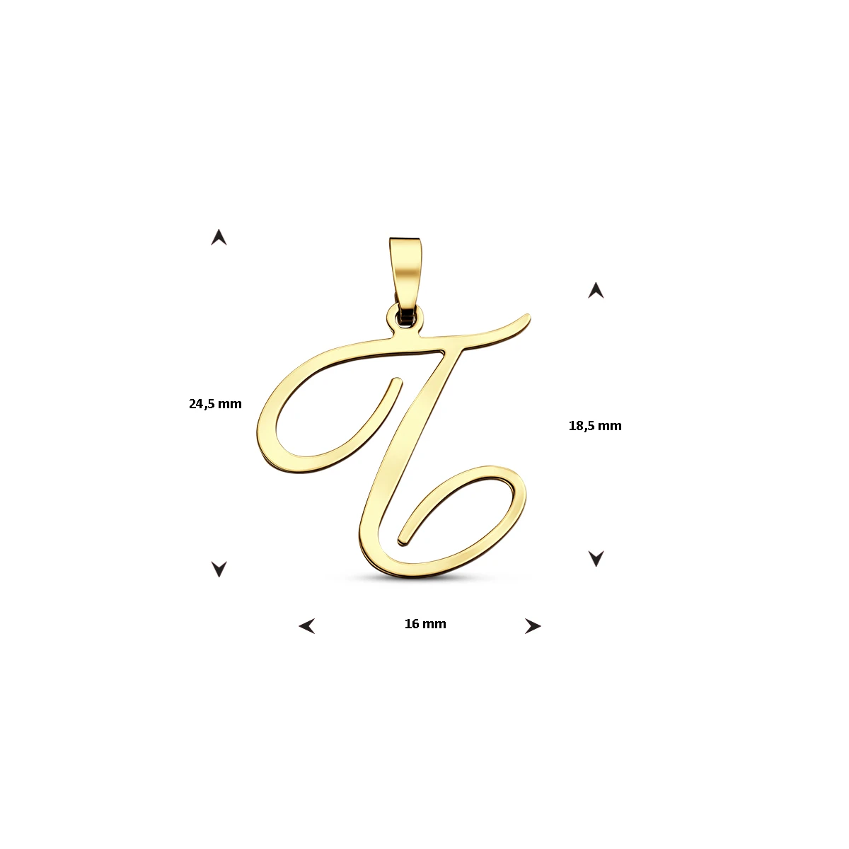 hanger letter 14K geelgoud