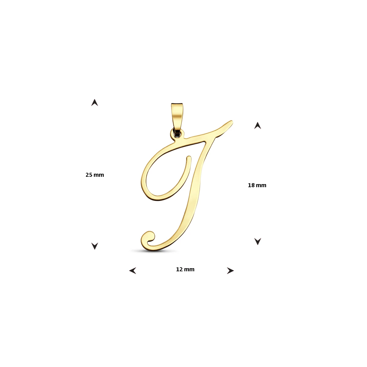 hanger letter 14K geelgoud