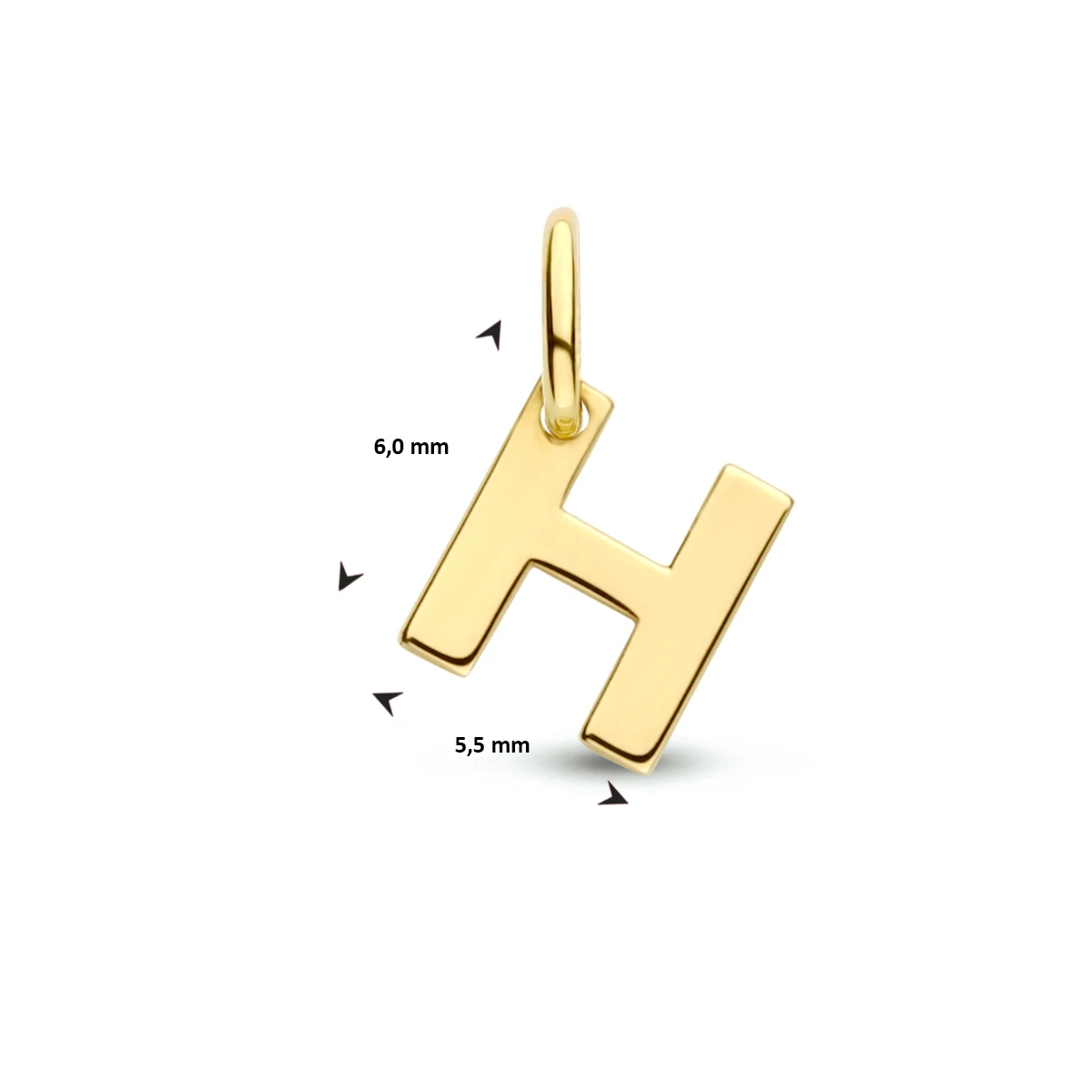 hanger letter 14K geelgoud