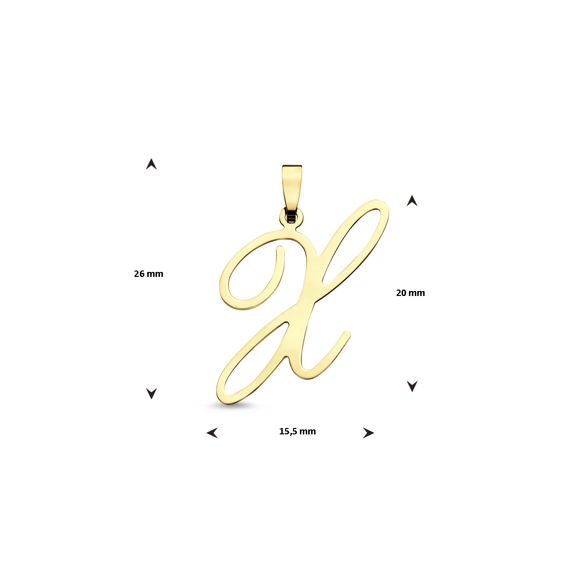 hanger letter 14K geelgoud