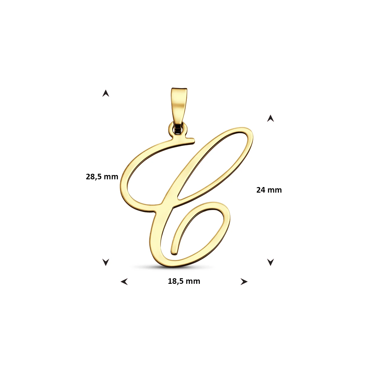 hanger letter 14K geelgoud