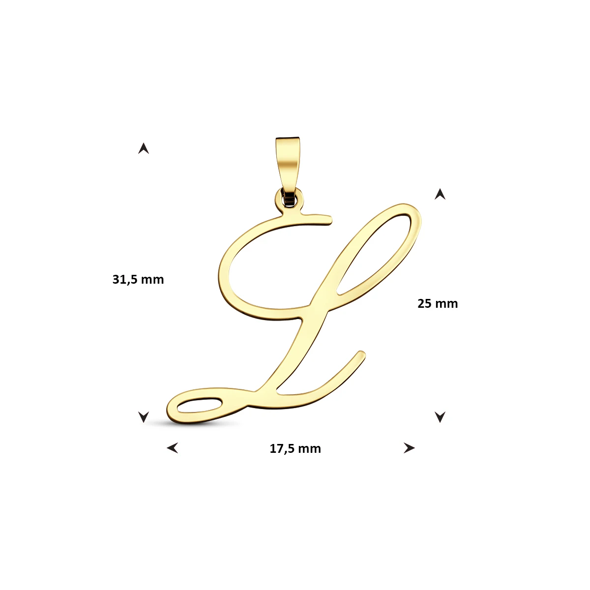 hanger letter 14K geelgoud