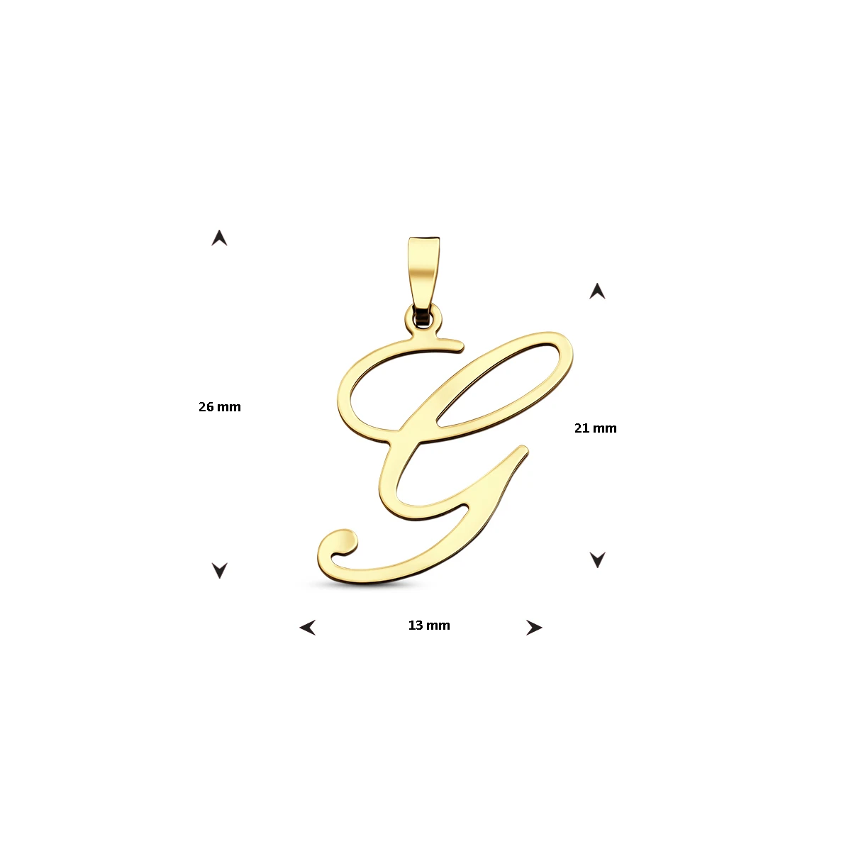 hanger letter 14K geelgoud