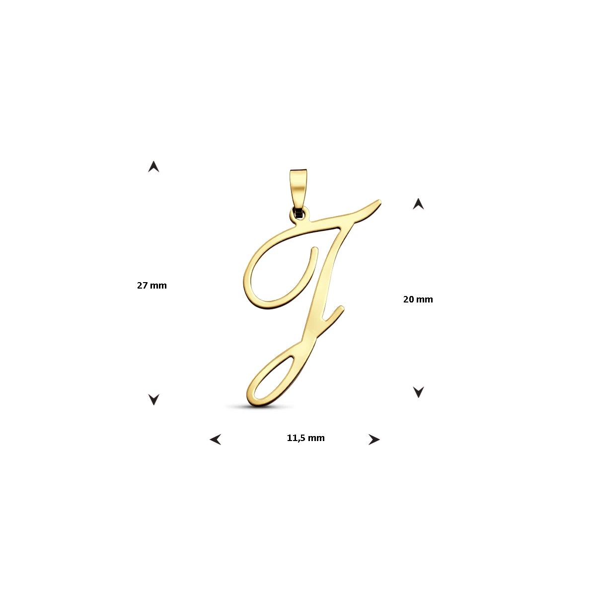 hanger letter 14K geelgoud