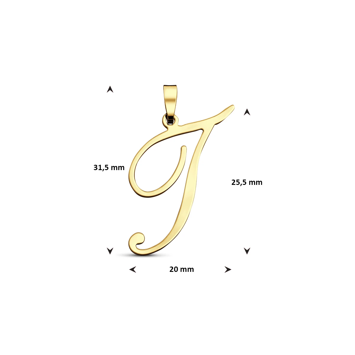 hanger letter 14K geelgoud