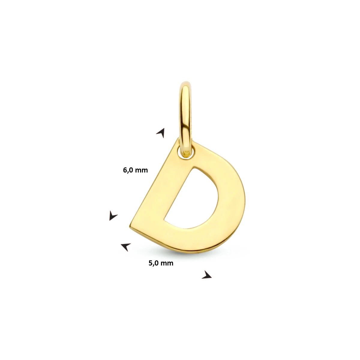 hanger letter 14K geelgoud