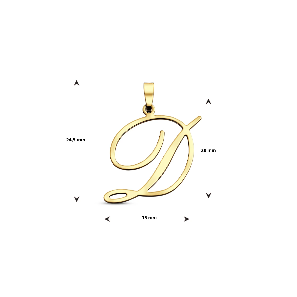 hanger letter 14K geelgoud