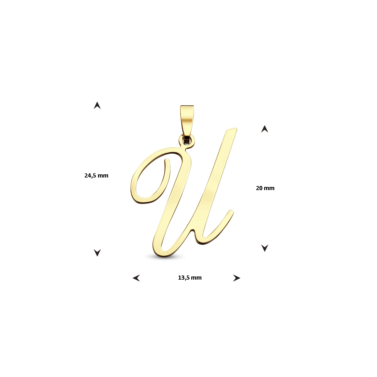 hanger letter 14K geelgoud
