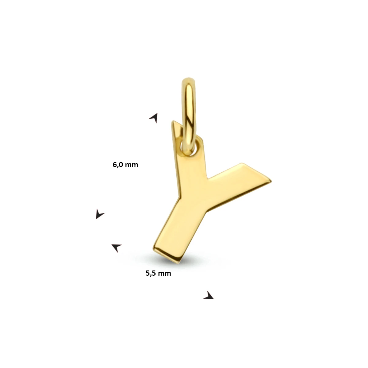 hanger letter 14K geelgoud