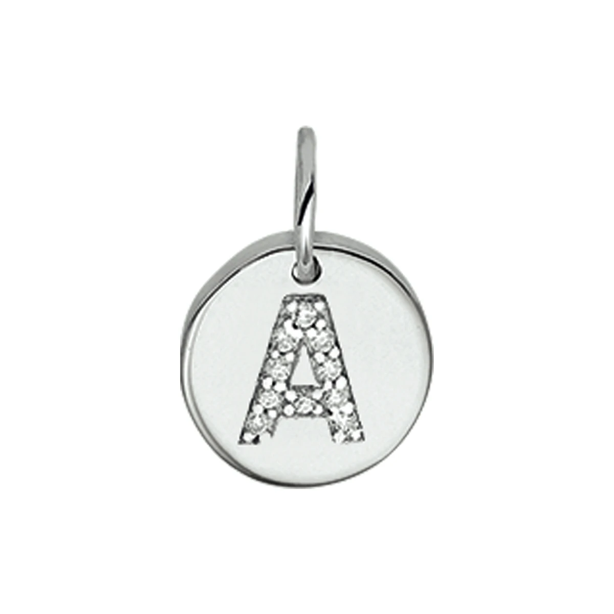 hanger letter a zirkonia zilver gerhodineerd