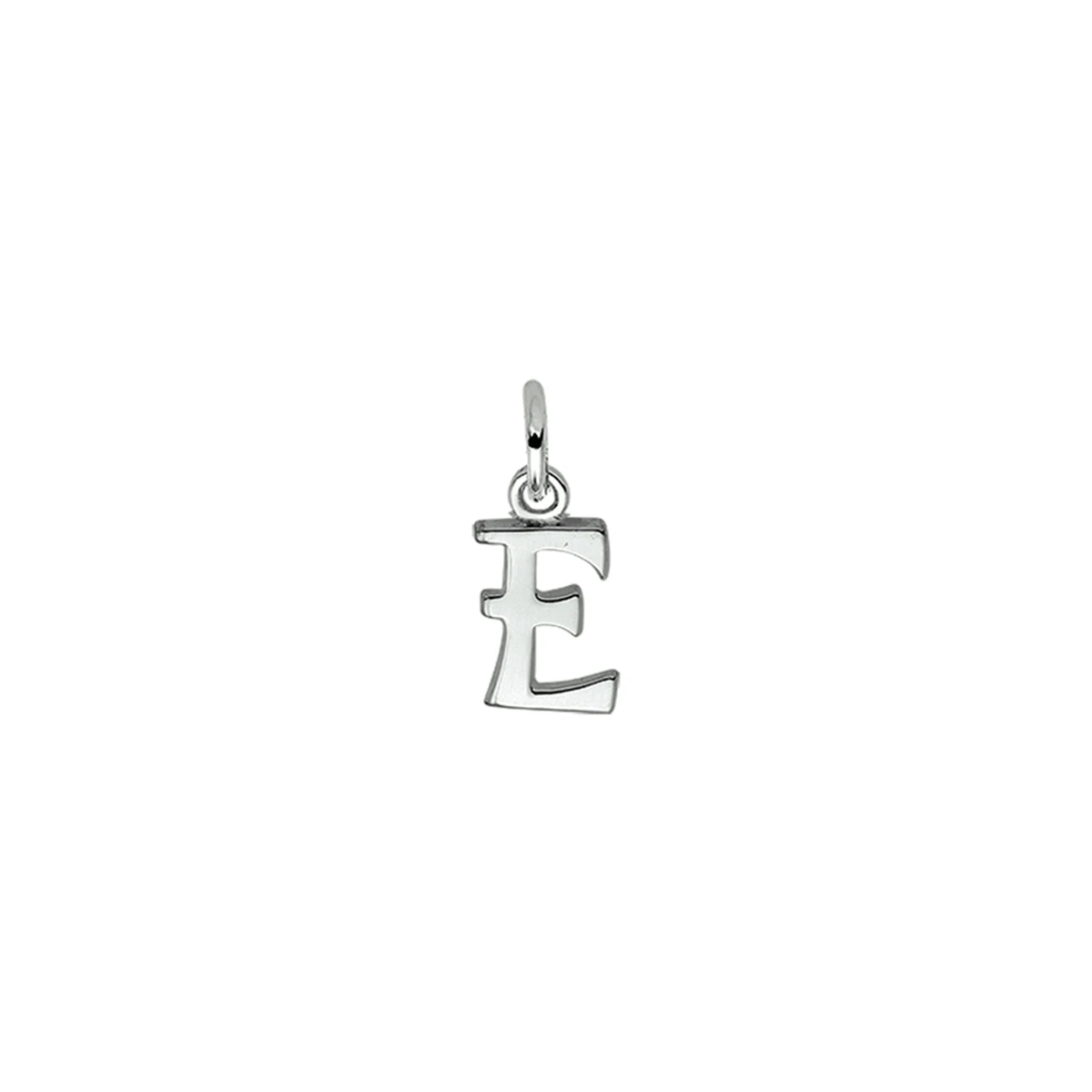 hanger letter e zilver gerhodineerd