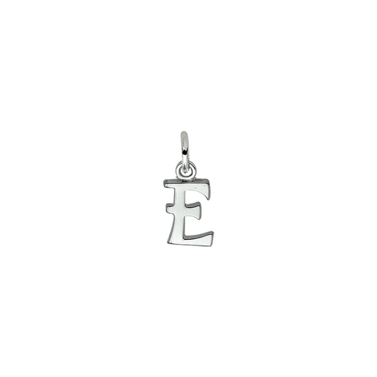 hanger letter e zilver gerhodineerd