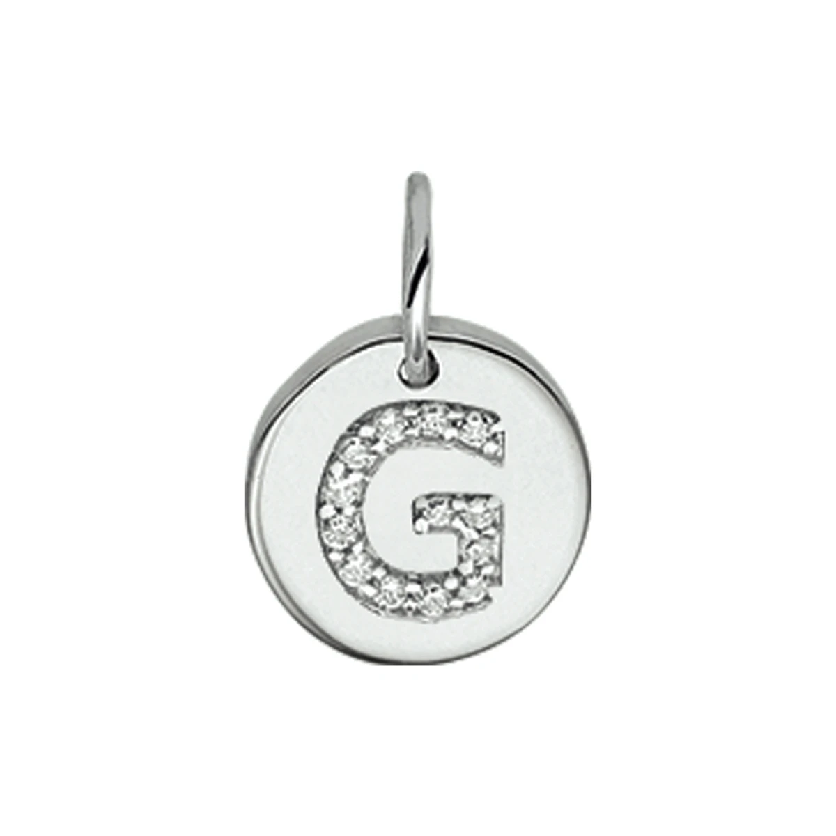 hanger letter g zirkonia zilver gerhodineerd