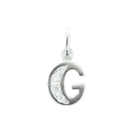 hanger letter g zirkonia zilver gerhodineerd