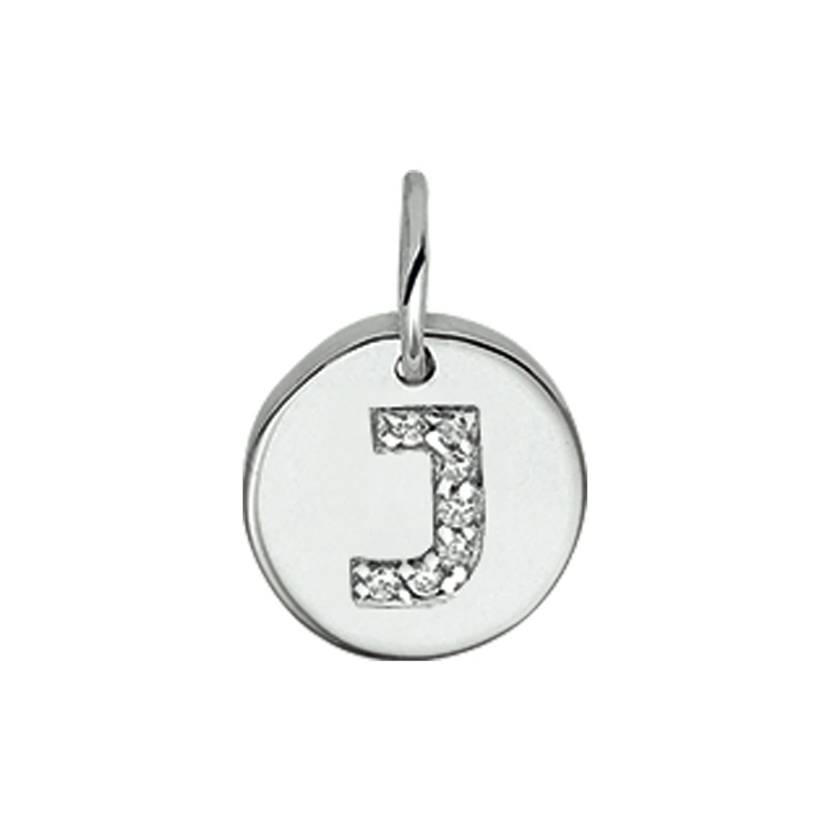 hanger letter j zirkonia zilver gerhodineerd